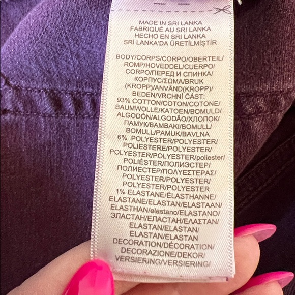 Lauren Ralph Lauren Deep Purple Denim Pants Size 8 - Picture 10 of 10